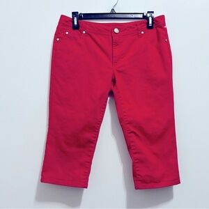 Boom Boom Women’s Jeans Red Denim Jean Bermuda Shorts